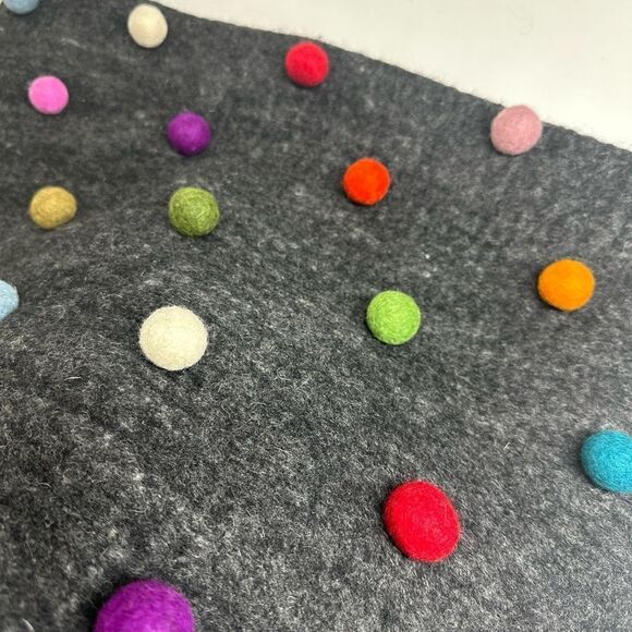 Rare Wool Felt Big Basket Gray Made In Nepal New Zélande Wool - Picture 6 of 12